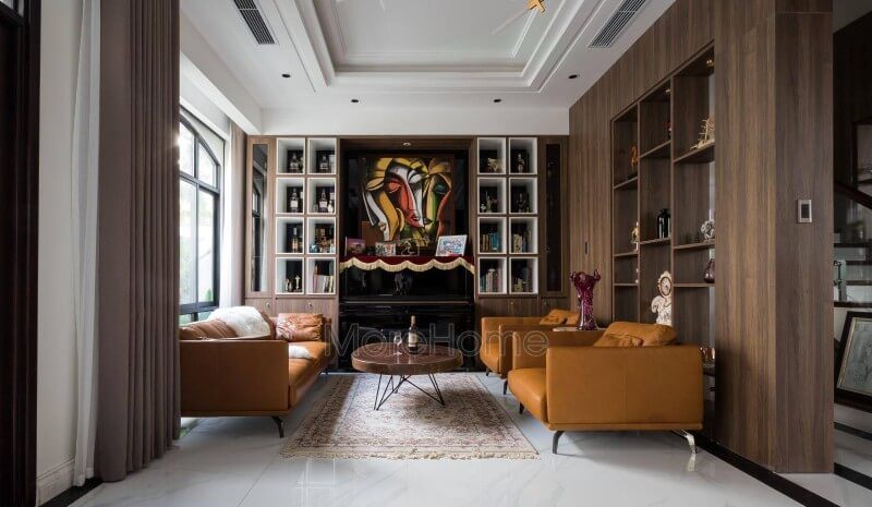 Công trình hình ảnh thi công nội thất phòng khách đẹp cao cấp tại biệt thự Vinhomes Imperia Hải Phòng