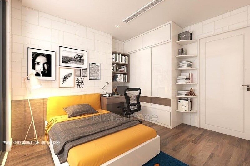 Mẫu tủ quần áo gỗ MDF sơn bệt trắng cho phòng ngủ sang trọng