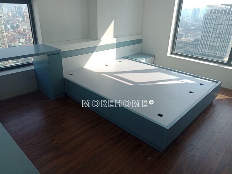Chất liệu gỗ công nghiệp cao cấp giúp bảo vệ sức khỏe của trẻ giường ngủ giá rẻi